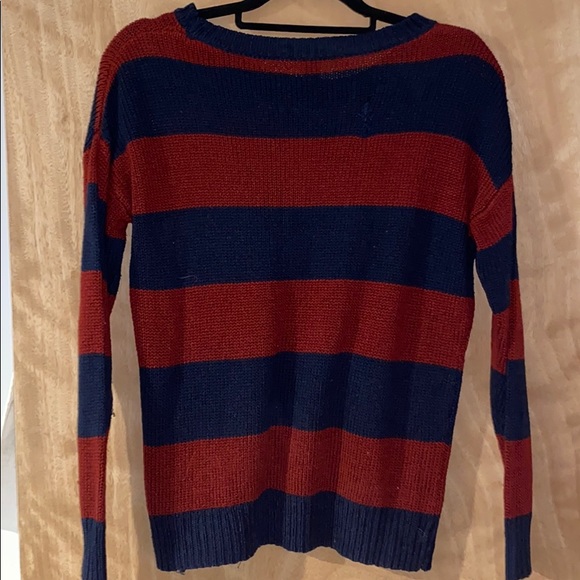 Red Blue Striped Sweater - Picture 3 of 3